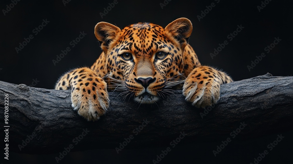 Naklejka premium Leopard on a Branch