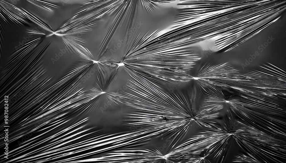 Obraz premium Close-up of Shiny, Crumpled Black Plastic Sheet with Reflective Textures and Dramatic Folds in Abstract Geometric Patterns