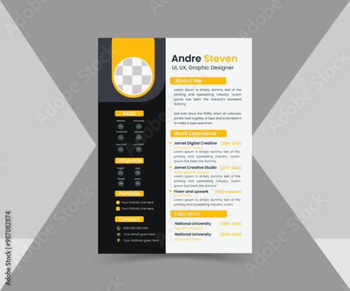 full customized Innovative and modern CV and Resume design vector template bio data template