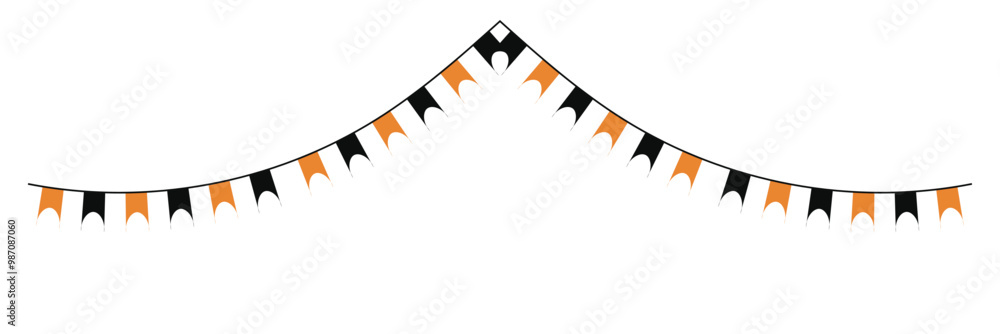 Naklejka premium Halloween bunting isolated on a white background
