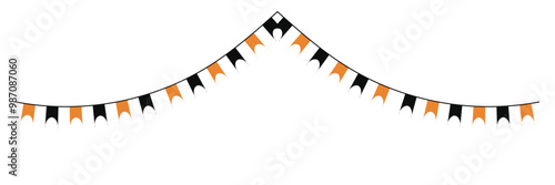 Halloween bunting isolated on a white background