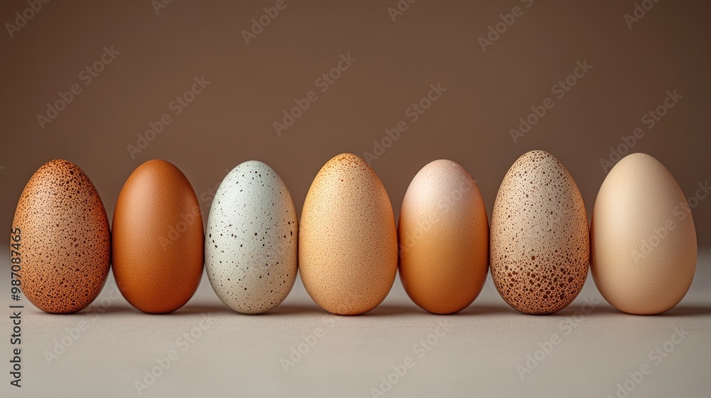 A Row of Colorful Eggs A Row of Colorful Eggs