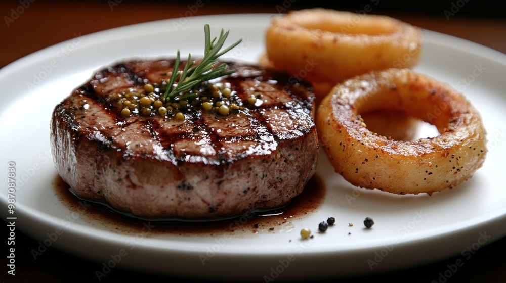 Grilled Steak with Onion Rings Grilled Steak with Onion Rings