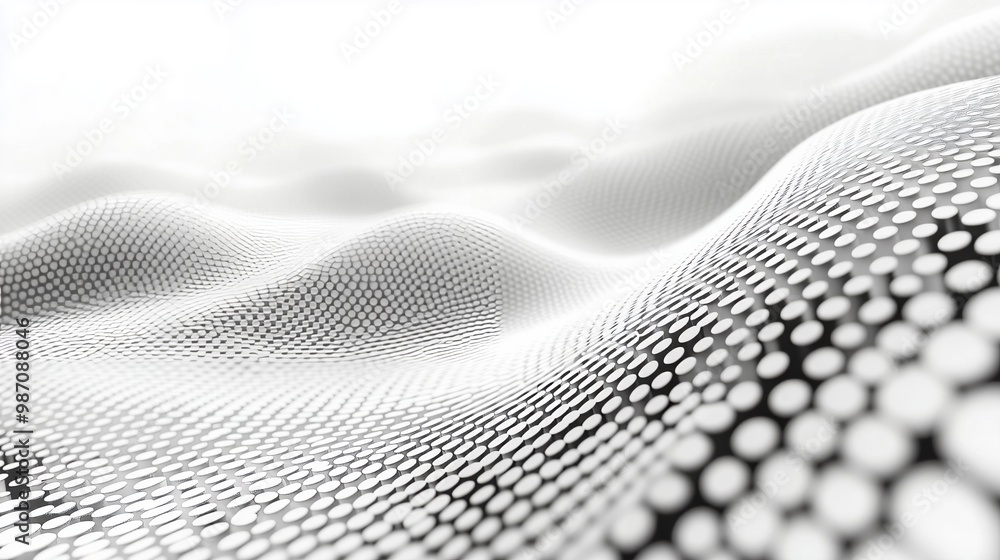 Abstract 3D Dotted Surface with Wave Pattern Abstract 3D Dotted Surface with Wave Pattern