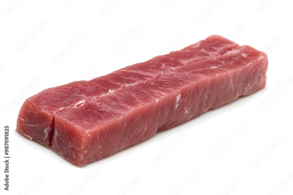 Fototapeta premium Fresh Raw Tuna Loin on a White Background , ai