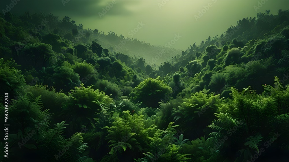 A green nature desktop background, illustration Generative AI
A green nature desktop background, illustration Generative AI