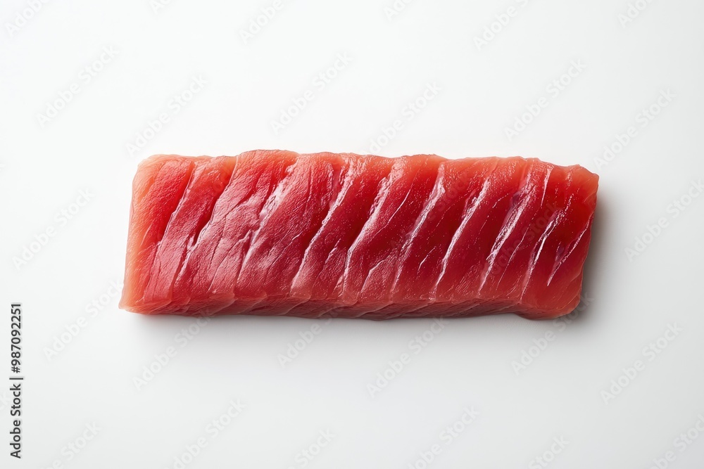 Fresh Raw Tuna Loin on a White Background , ai Fresh Raw Tuna Loin on a White Background , ai
