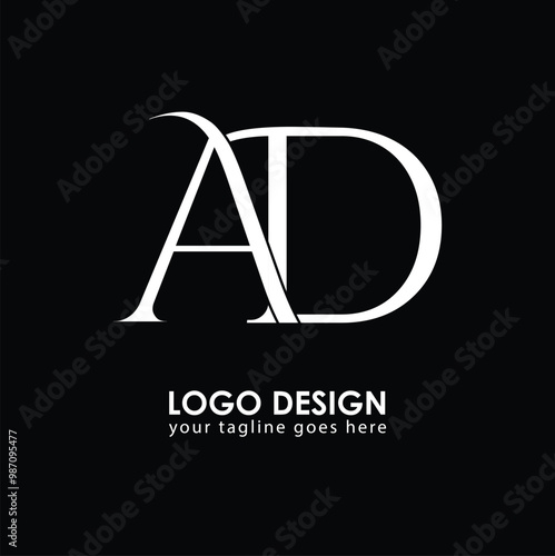 AD AD Logo Design, Creative Minimal Letter AD AD Monogram