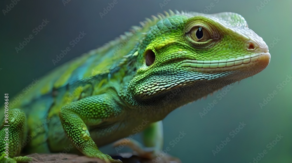 green lizard on a branch green lizard on a branch