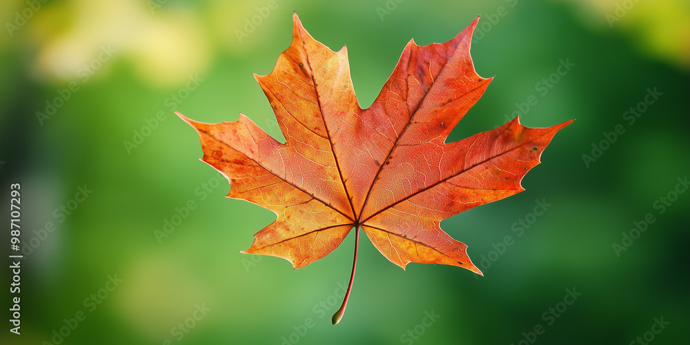 Photo of a red-brown maple leaf in autumn, set against a lush green background, capturing the contrast of fall colors and the beauty of seasonal change. Photo of a red-brown maple leaf in autumn, set against a lush green background, capturing the contrast of fall colors and the beauty of seasonal change.