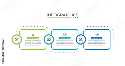 Presentation business infographic template with 3 options. Vector illustration.