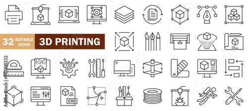 3D printing banner web icon vector illustration concept with icon of technology, three-dimensional, laser melting, computer, additive and material