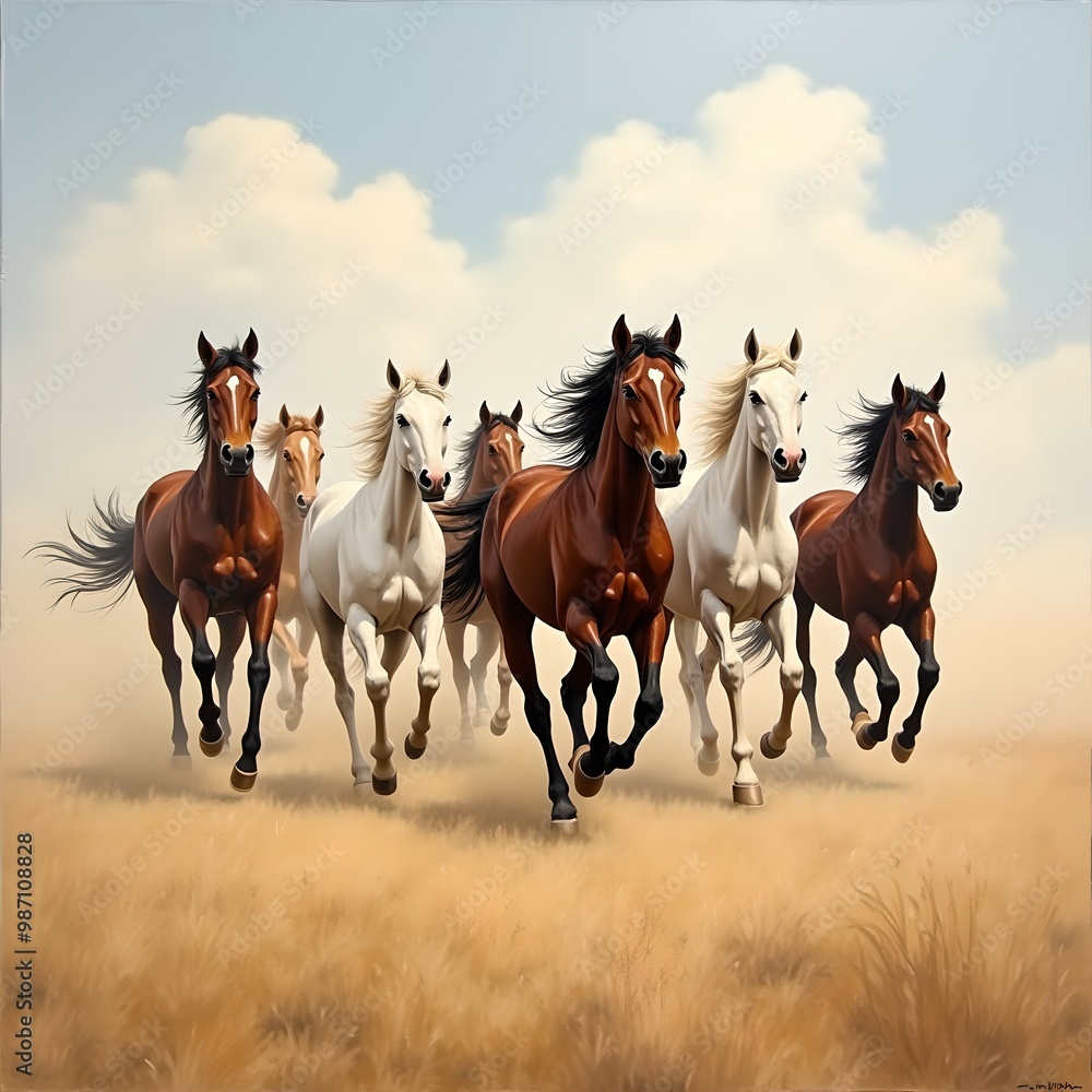 Obraz premium Galloping horses