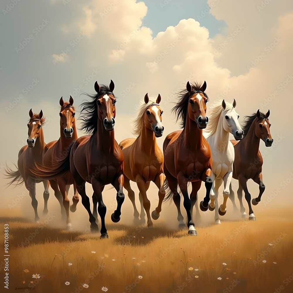 Obraz premium Galloping horses