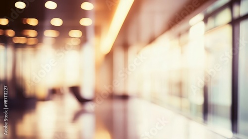 Abstract, out-of-focus image of an office setting with warm lighting. The blurred background creates a sense of mystery and privacy.