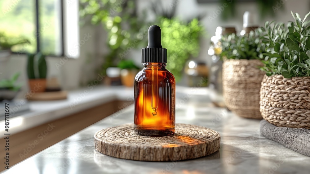 Modern Organic Skincare Serum Bottle Mockup for Branding and Advertising Purposes Modern Organic Skincare Serum Bottle Mockup for Branding and Advertising Purposes