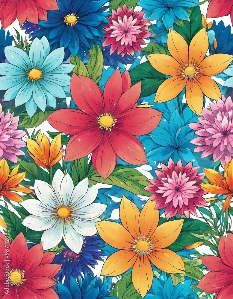 Pattern with flowers, background Pattern with flowers, background