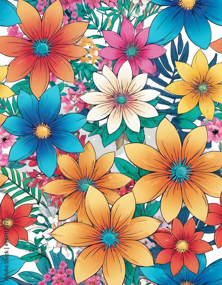 Pattern with flowers, background Pattern with flowers, background