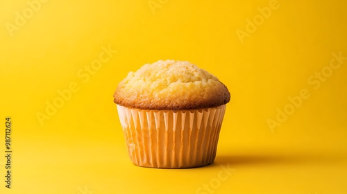 muffin on a yellow background