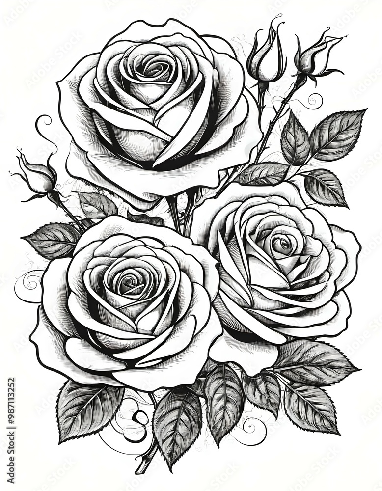 Pattern with roses Pattern with roses