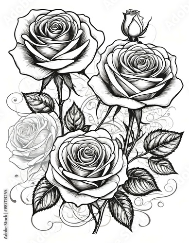 Wallpaper Mural Pattern with roses Torontodigital.ca