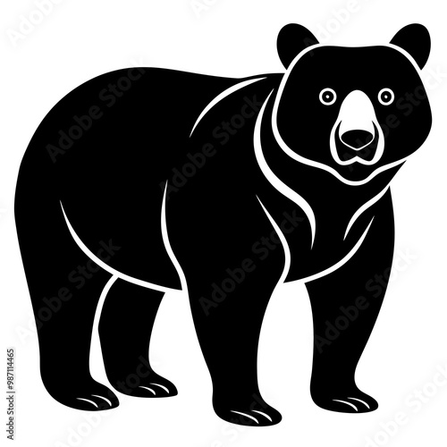 Black bear creative vector design 