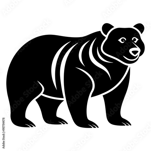 Black bear creative vector design 