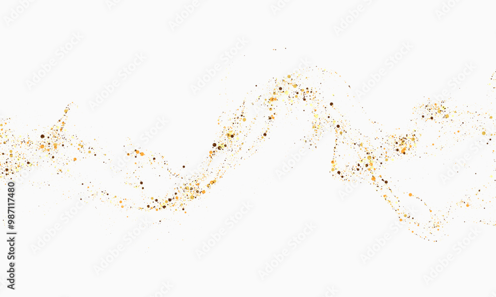 Scattered golden particles on white background. Holiday background or design element. New Year and Christmas Scattered golden particles on white background. Holiday background or design element. New Year and Christmas