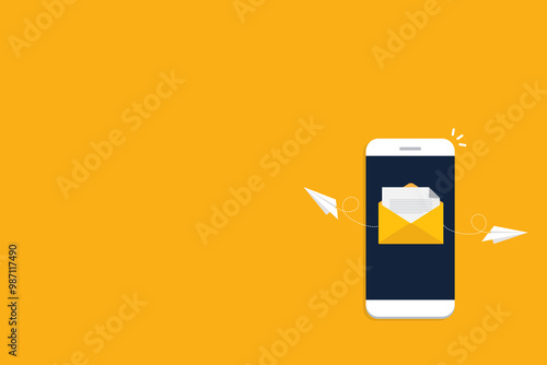 Free Download Newsletter. Illustration of email marketing. subscription to newsletter, news, offers, promotions. a letter and envelope. subscribe, submit. send by mail.	
 - GFXLoad