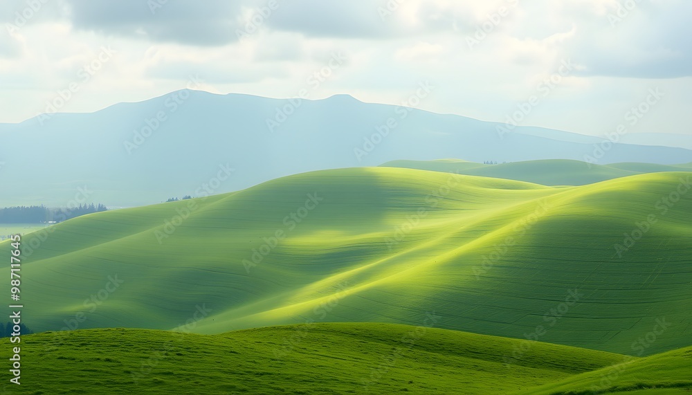 Rolling Green Hills Under a Cloudy Sky Rolling Green Hills Under a Cloudy Sky