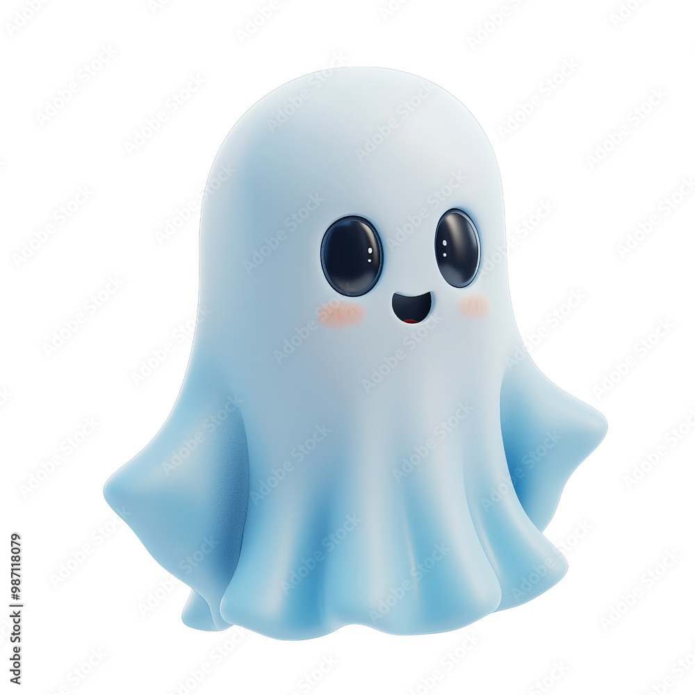 Cute cartoon ghost with a smiling face, isolated on a white background. Cute cartoon ghost with a smiling face, isolated on a white background.