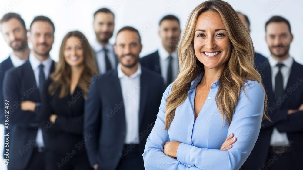 A group of business people are standing in front, AI Generative A group of business people are standing in front, AI Generative
