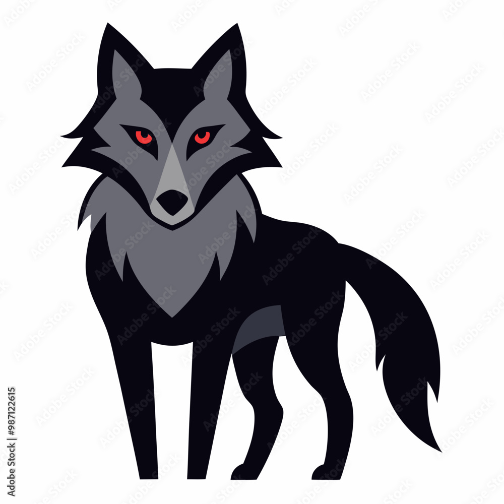 Creative vector design of wolf on a white background Creative vector design of wolf on a white background