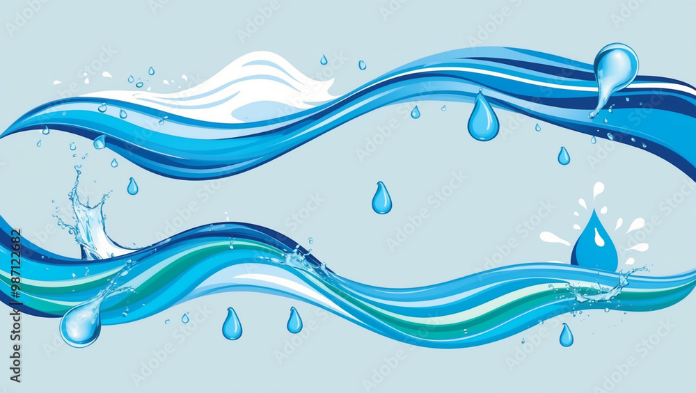 This clean and refreshing World Water Day background features flowing water, ripples, and water droplets in shades of blue and aqua, symbolizing the importance of water conservation and sustainability This clean and refreshing World Water Day background features flowing water, ripples, and water droplets in shades of blue and aqua, symbolizing the importance of water conservation and sustainability