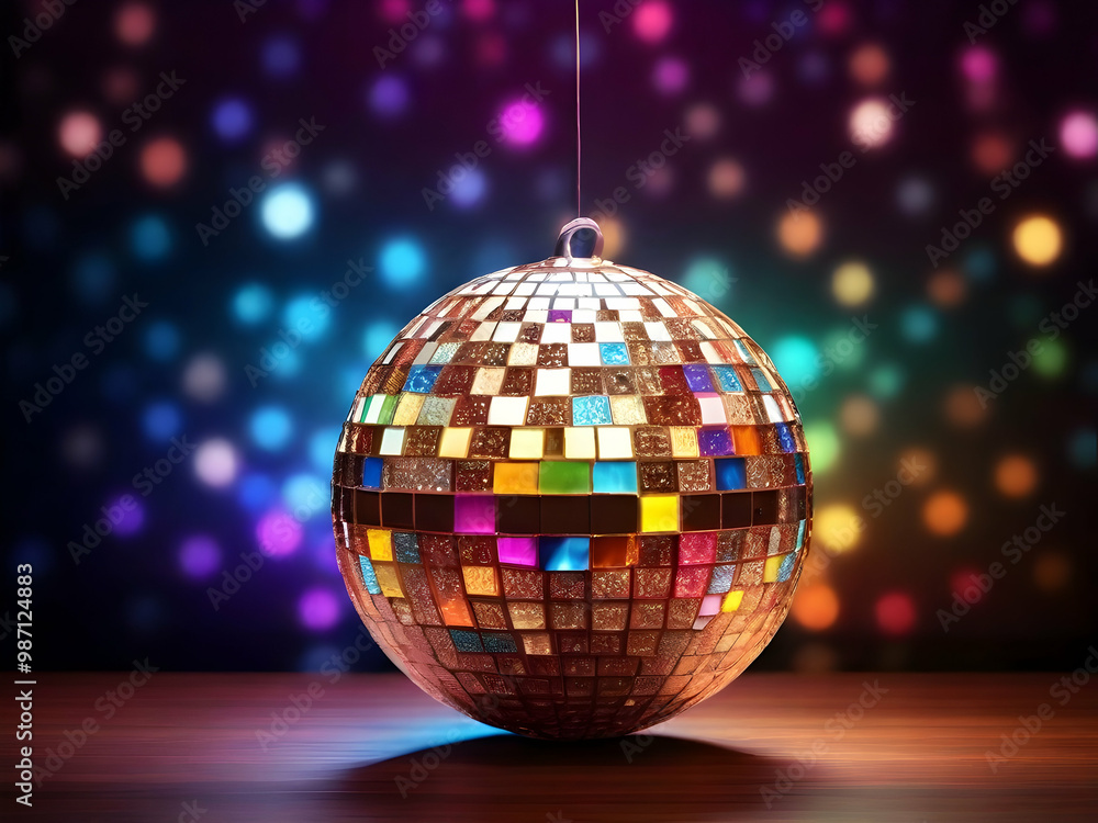 Fototapeta premium disco ball with lights,Ai generated 