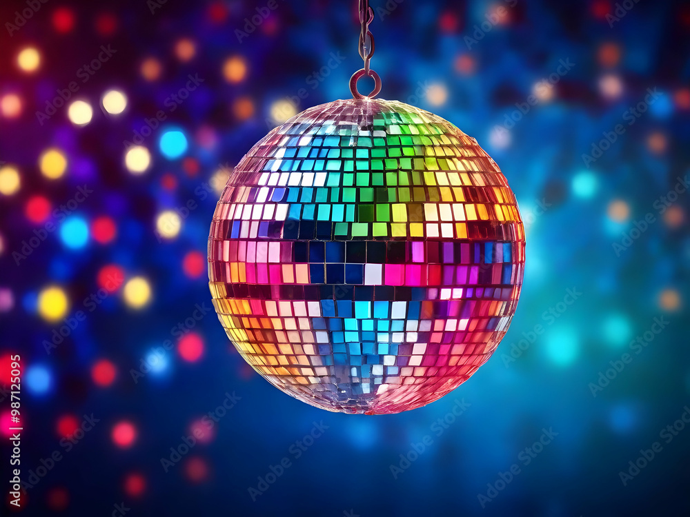 Obraz premium disco ball with lights,Ai generated 