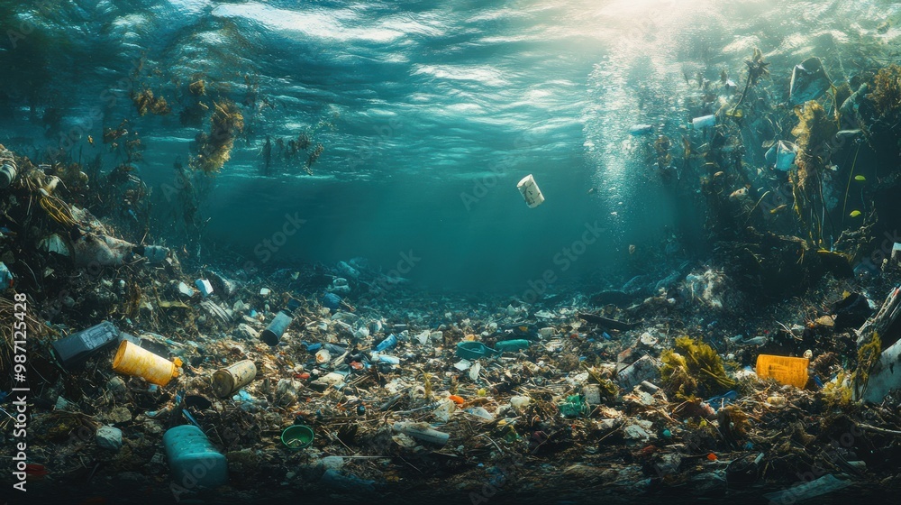Fototapeta premium Ocean Pollution: A Plastic Disaster