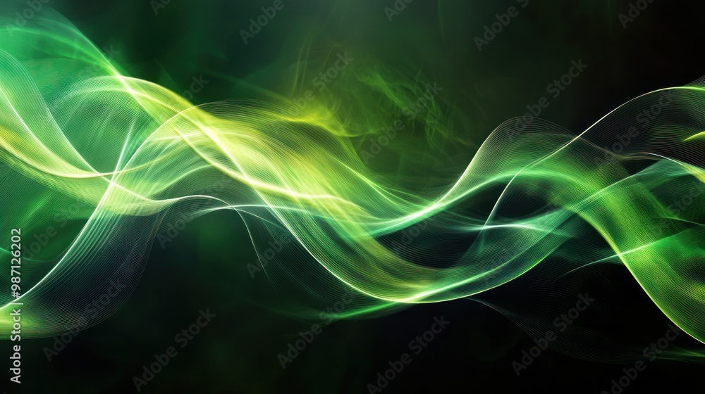 abstract Beautiful Green wave Background abstract Beautiful Green wave Background
