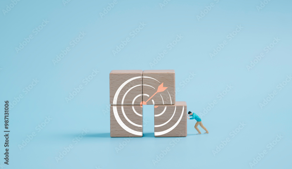 Target success with a smart team, combining artificial intelligence and marketing strategies. business on intelligence, innovation, and goal management for future leadership and digital growth.