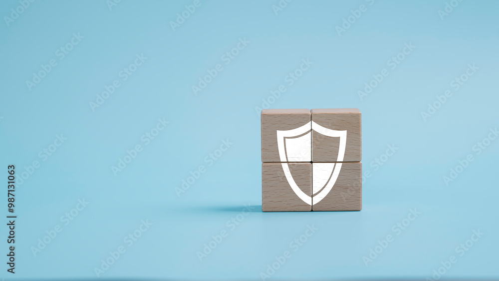 Cybersecurity and privacy concepts to protect data. shield icon, internet network security technology. Businessman protecting personal data on internet, virtual screen interfaces. cyber security.