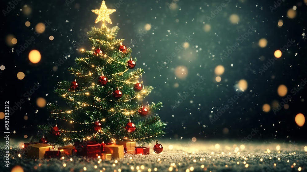 Animated Christmas Tree with Sparkling Lights on a Web Page Animated Christmas Tree with Sparkling Lights on a Web Page