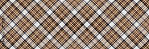 Long plaid vector pattern, canvas seamless background check. Yard fabric tartan texture textile in orange and sterling silver colors.
