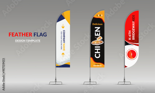 Corporate Business wave feather flag design