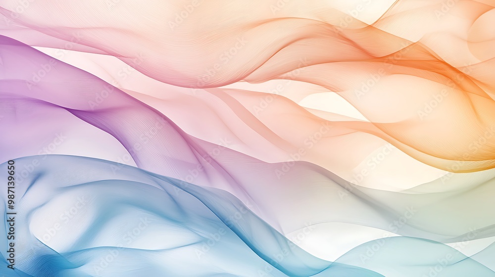 Fototapeta premium An abstract pastel wave background design flows softly, blending gentle hues into a serene composition.