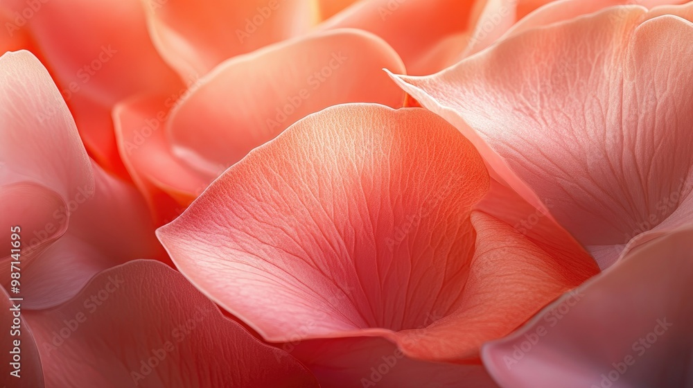 A highly detailed close-up of pink petals, their smooth surfaces and gentle curves captured in warm, soft lighting. A highly detailed close-up of pink petals, their smooth surfaces and gentle curves captured in warm, soft lighting.