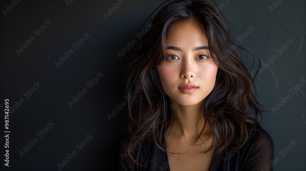 Studio portrait photo of Asian woman with beautiful facial skin with minimal make up use for skin care product commercial advertising.
Studio portrait photo of Asian woman with beautiful facial skin with minimal make up use for skin care product commercial advertising.
