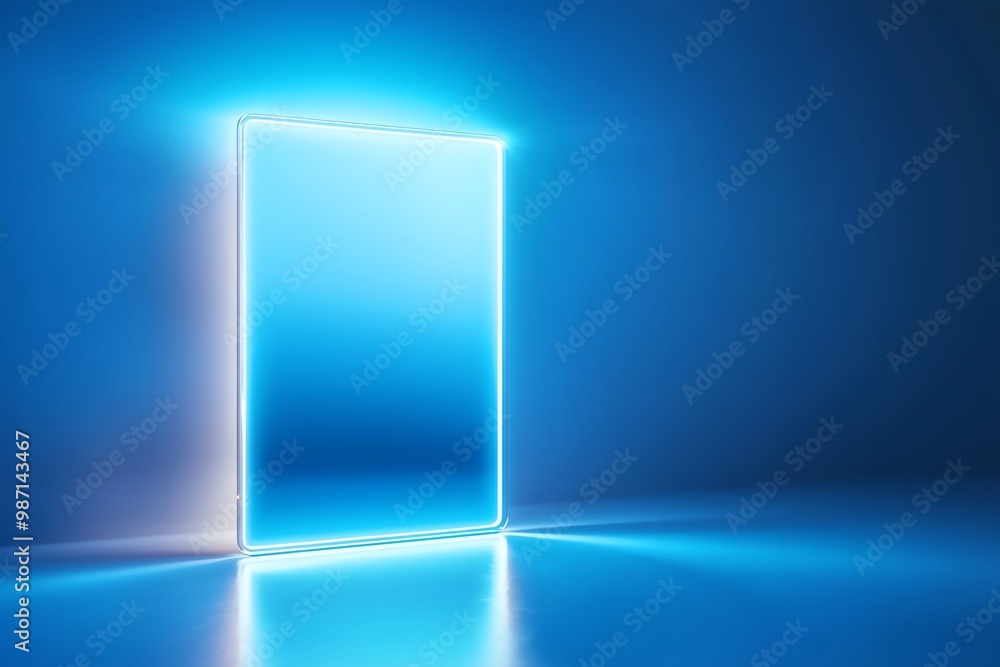 A smart mirror displaying personalized mental health tips, tech wellness integration, sleek design, glowing holographic effect, isolated on white background