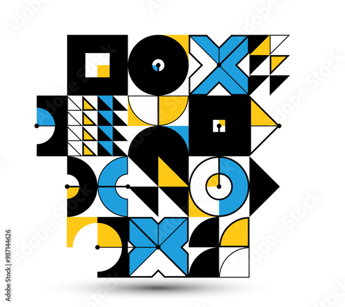 Bauhaus style abstract geom...