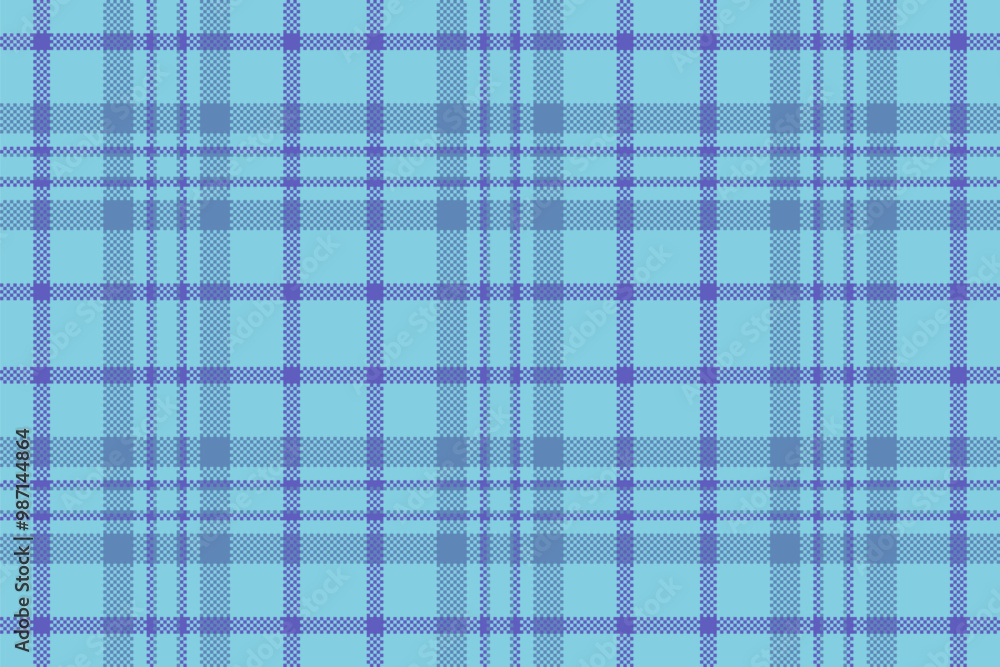 Rural fabric vector texture, volume background textile check. Birthday pattern seamless tartan plaid in cyan and blue colors. Rural fabric vector texture, volume background textile check. Birthday pattern seamless tartan plaid in cyan and blue colors.