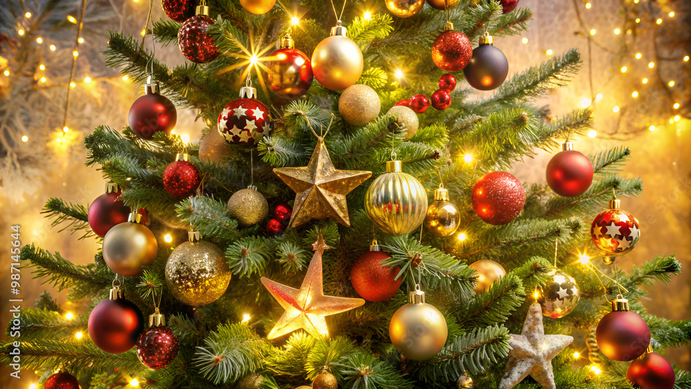 Fototapeta premium christmas tree decorations